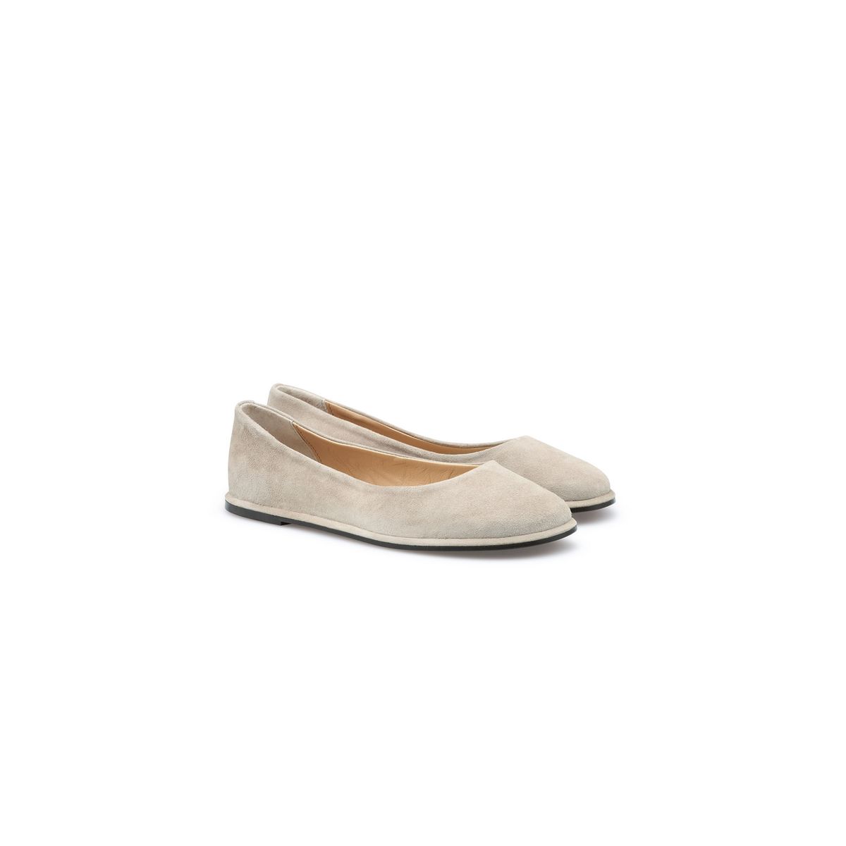 Minimalistische Rauleder Ballerinas