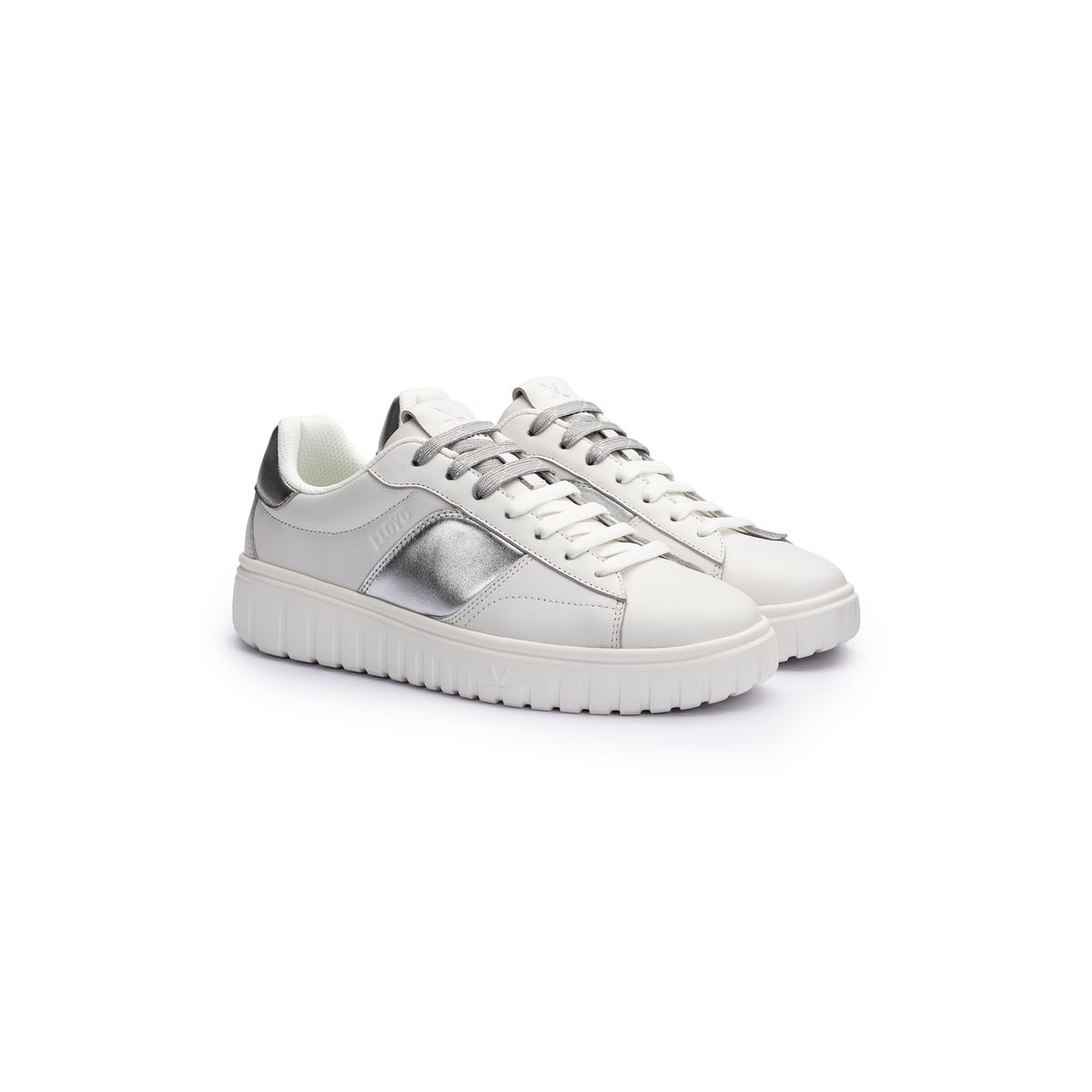 Kombinierte Low-Top Sneaker aus Leder
