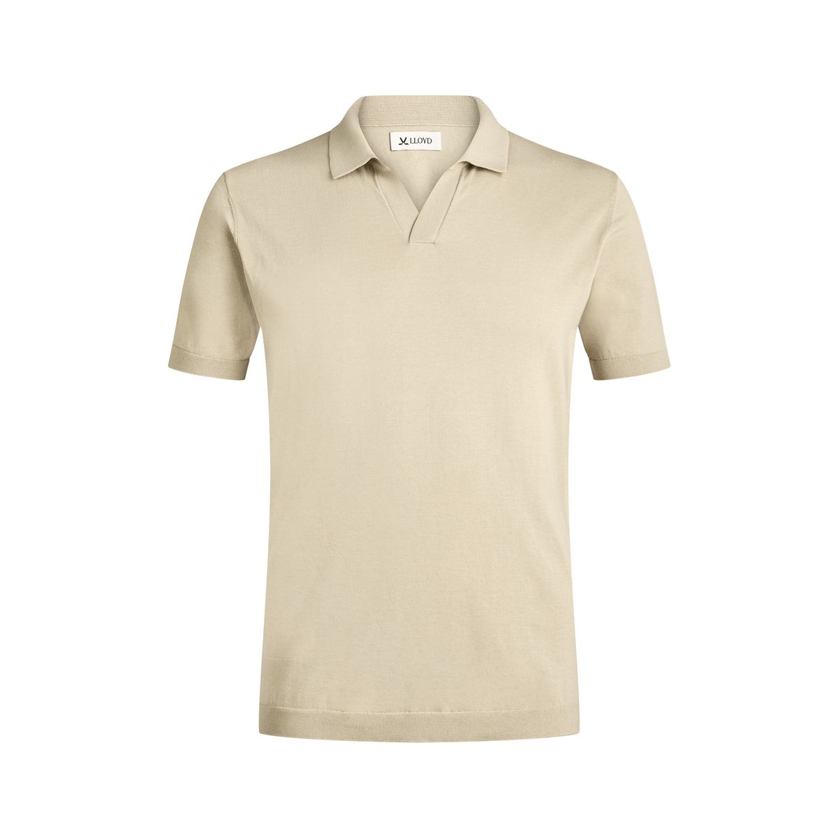 Kurzärmeliges Strick-Poloshirt mit Johnny-Kragen