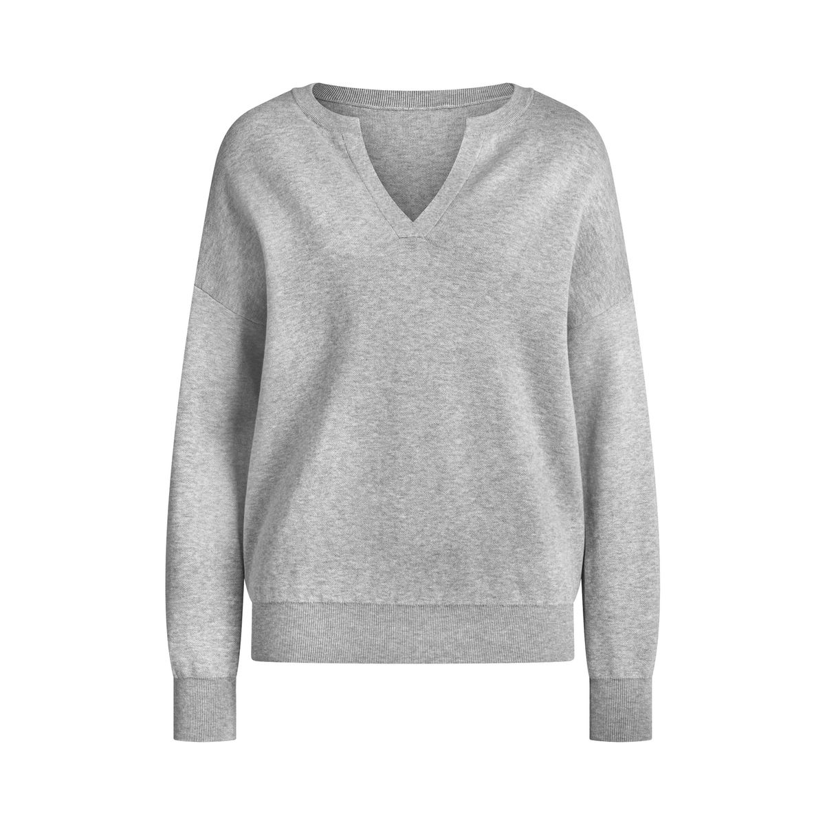 Weicher V-Ausschnitt-Strickpullover mit Kaschmiranteil