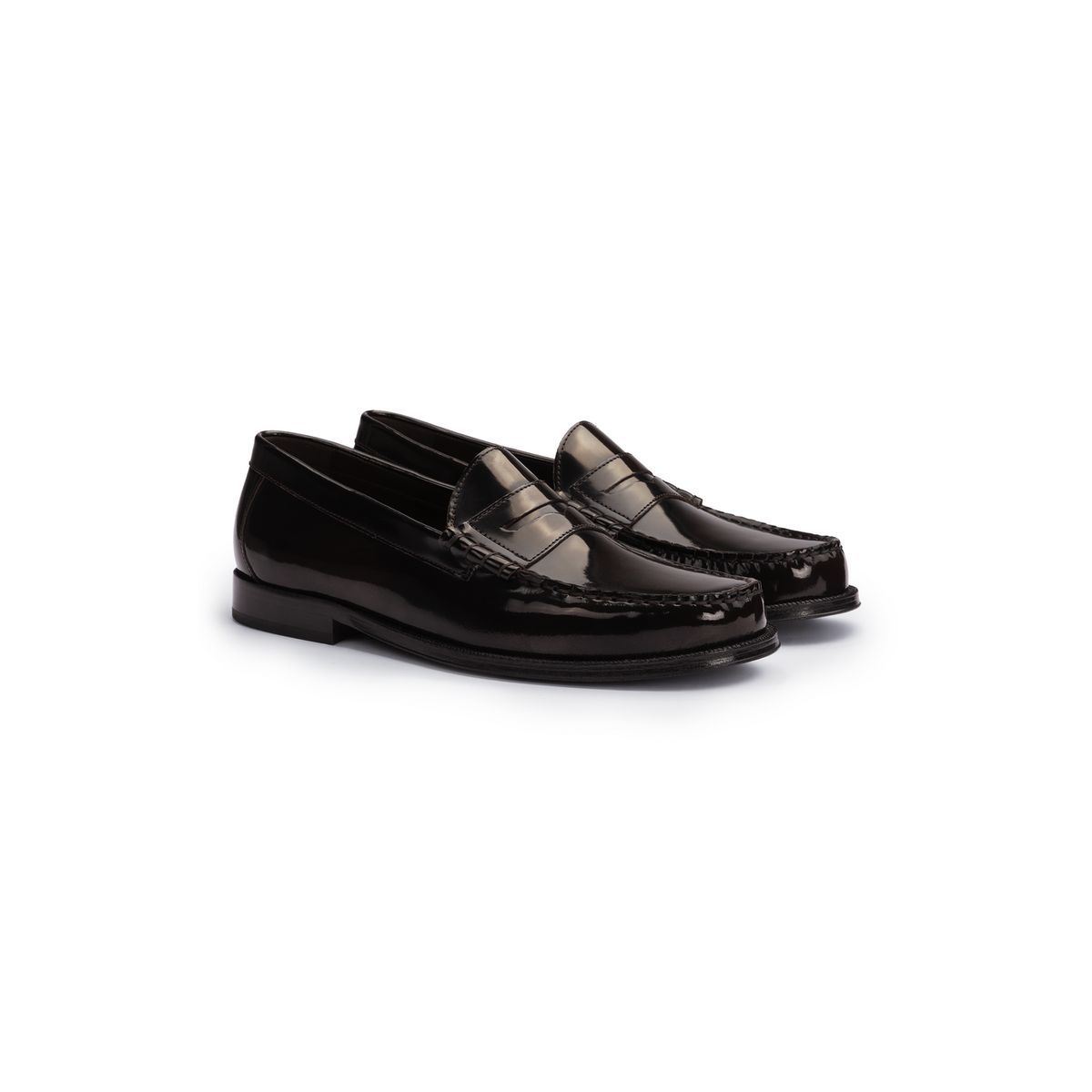 Polierte Mokassin-Loafer aus Leder