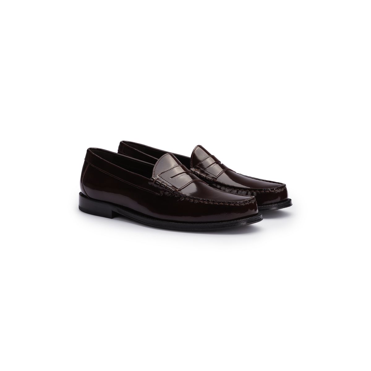 Polierte Penny Loafer aus Leder