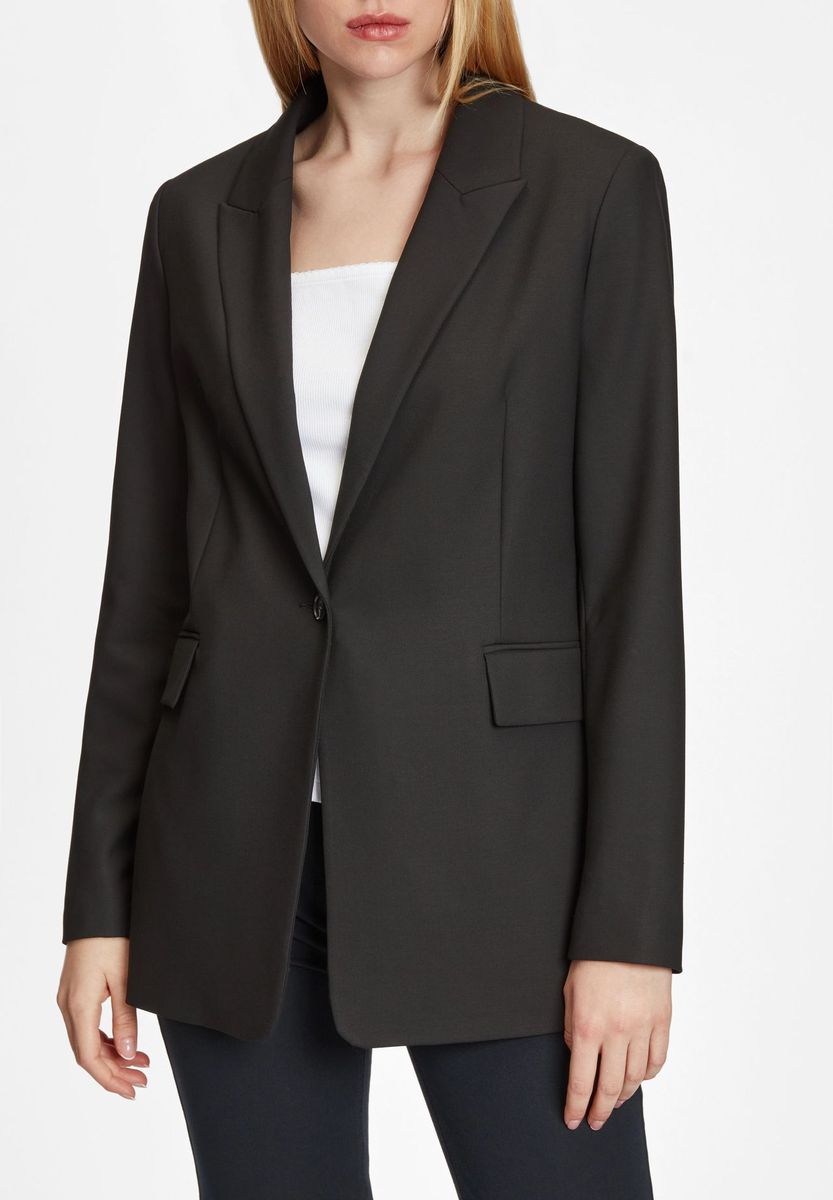Klassischer einreihiger schwarzer Blazer