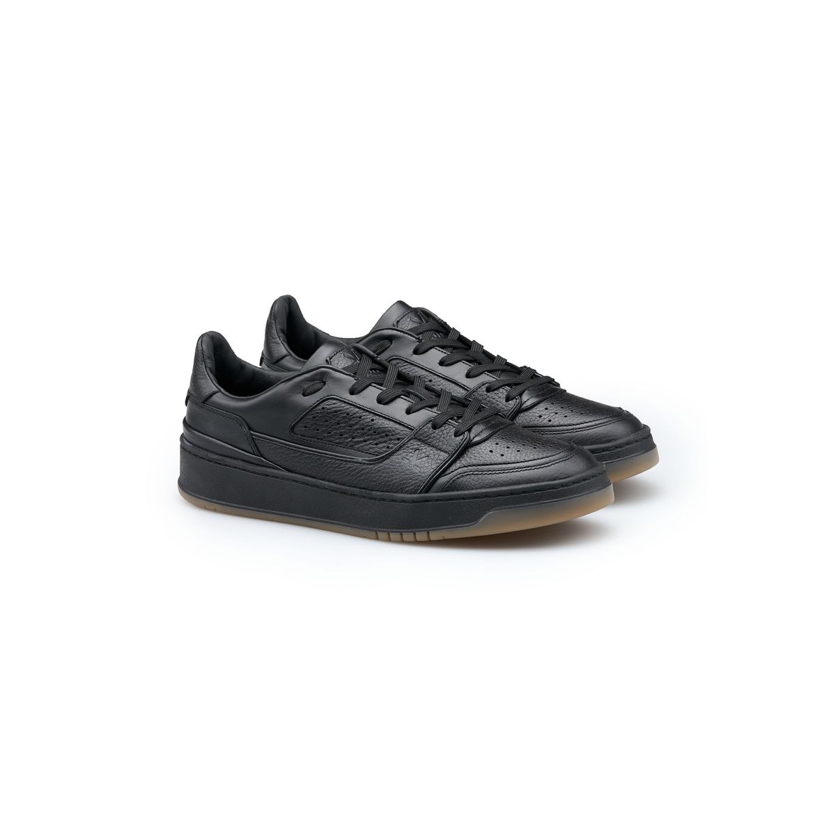 Low-Top Sneaker aus Narbenleder
