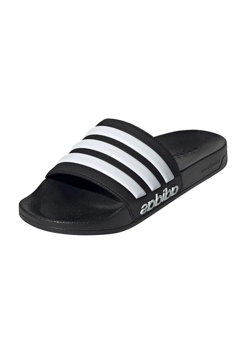 adidas Shower Adilette Badelatschen, Logo-Print, für Herren, schwarz, 36 2/3