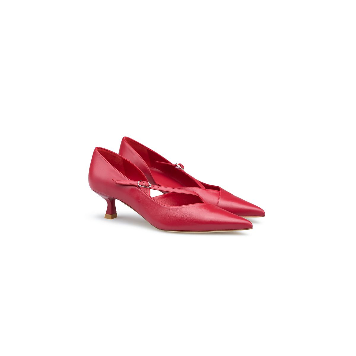 Spitze Pumps mit Kreuzriemen