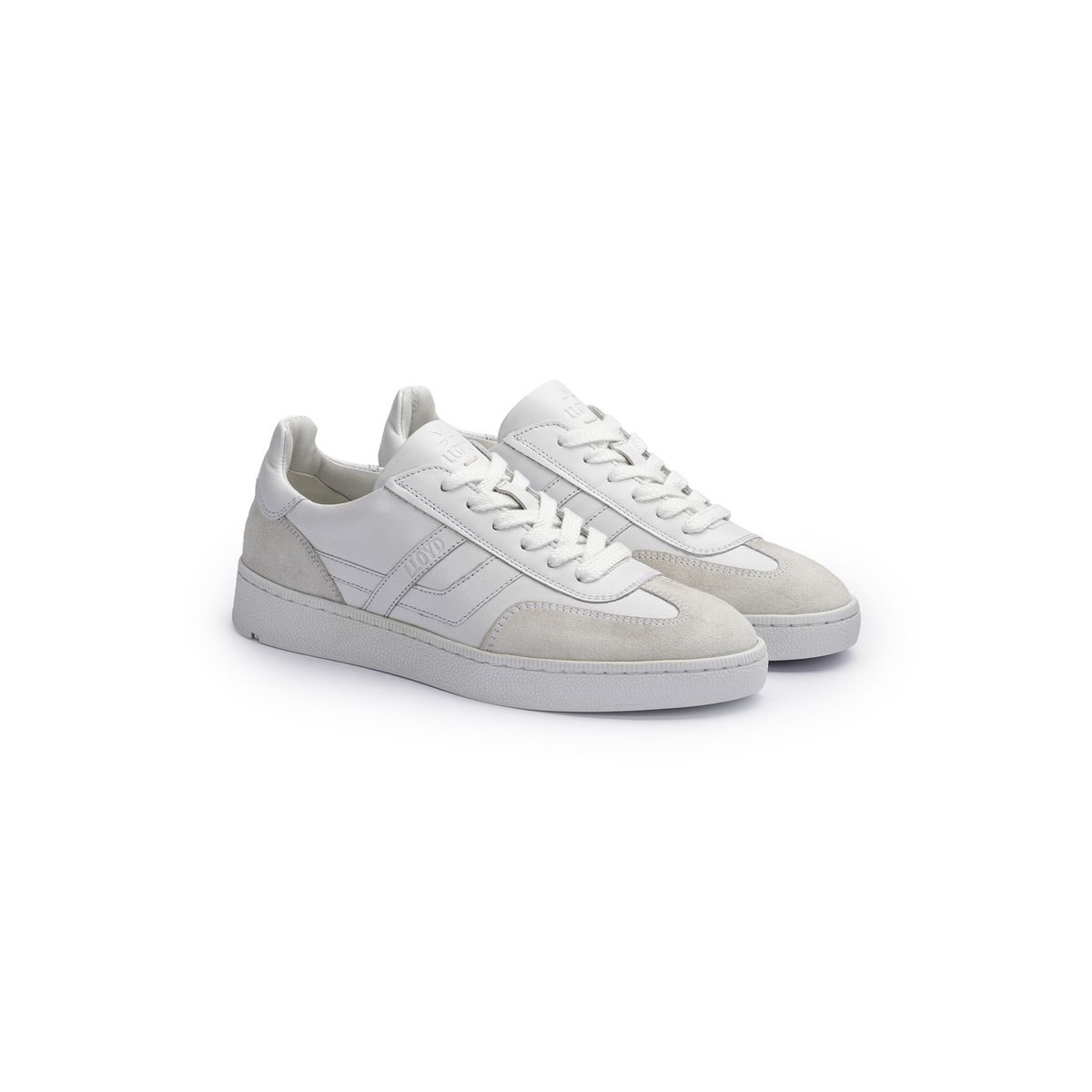 Klassischer Sneaker aus Glatt- und Rauleder