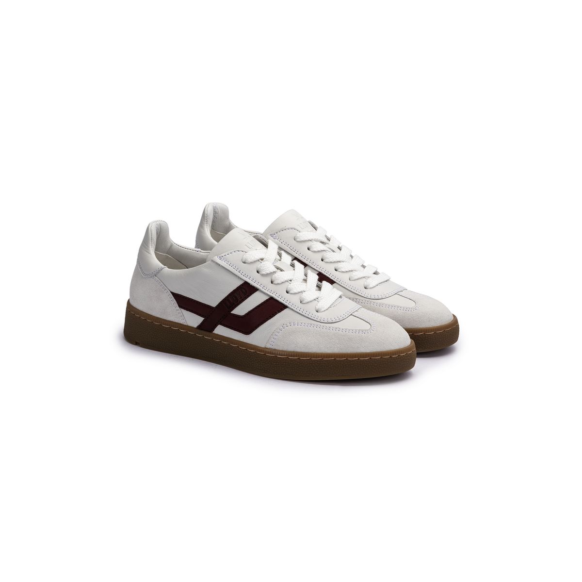 Sneaker aus Leder-Mix