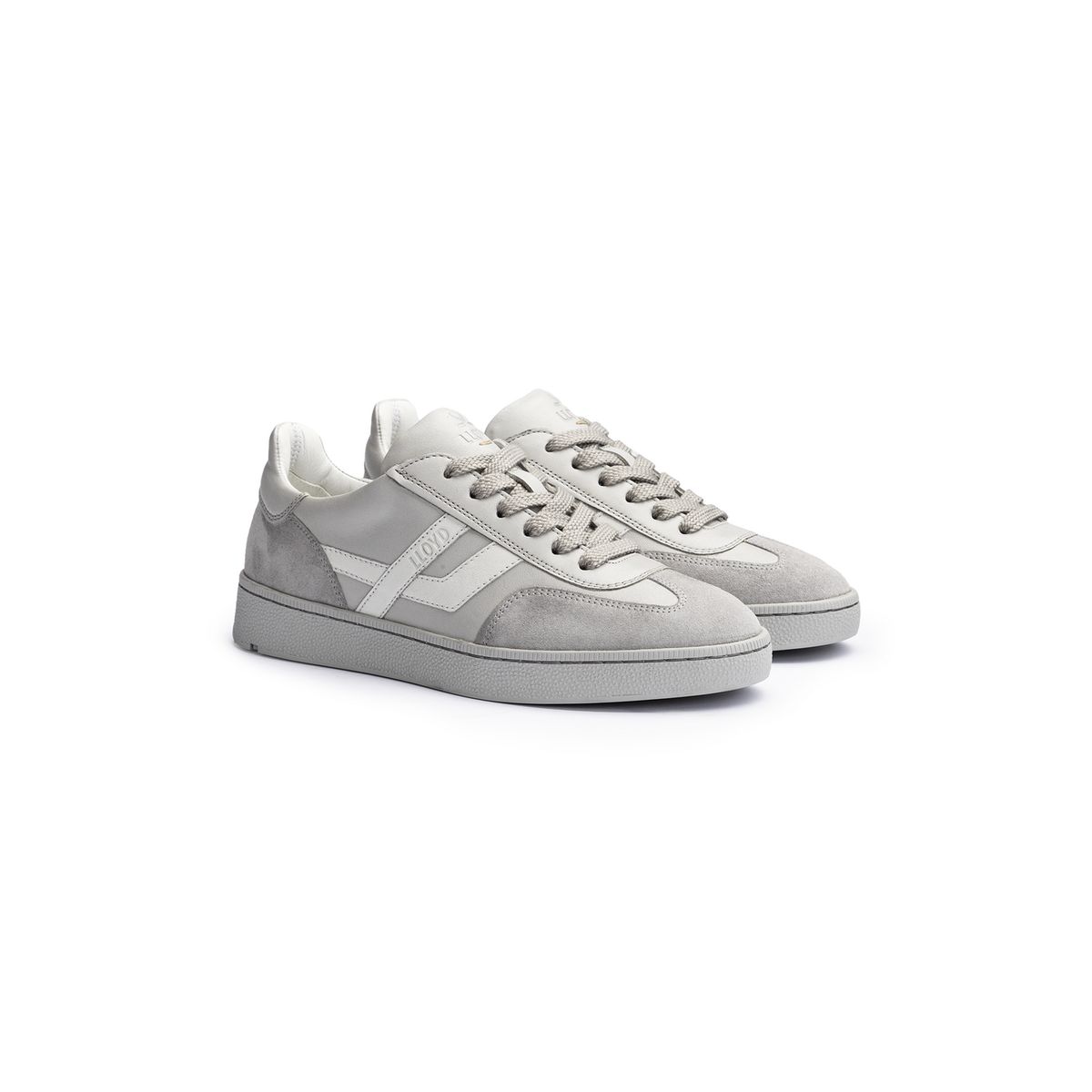 Low-Top Sneaker aus Glatt- und Rauleder