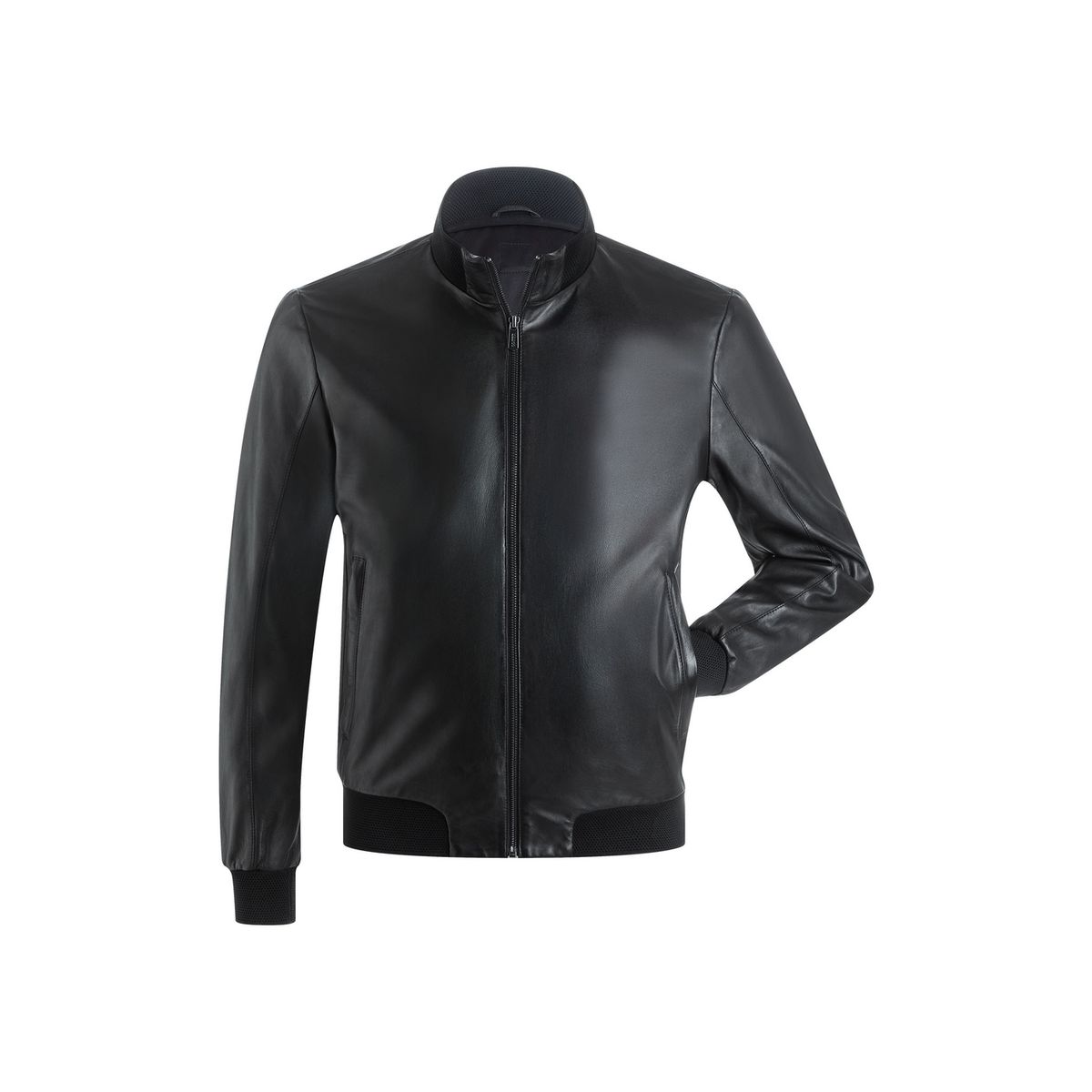 Minimalistische Lammnappa-Lederjacke