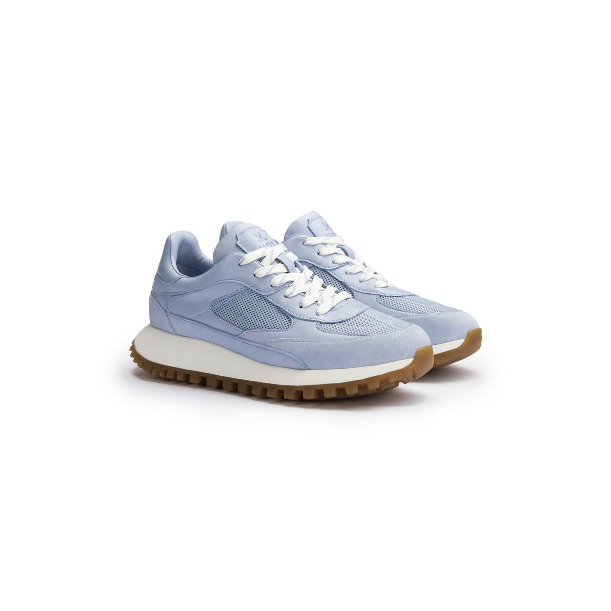 Sneaker mit Materialmix und Plateausohle