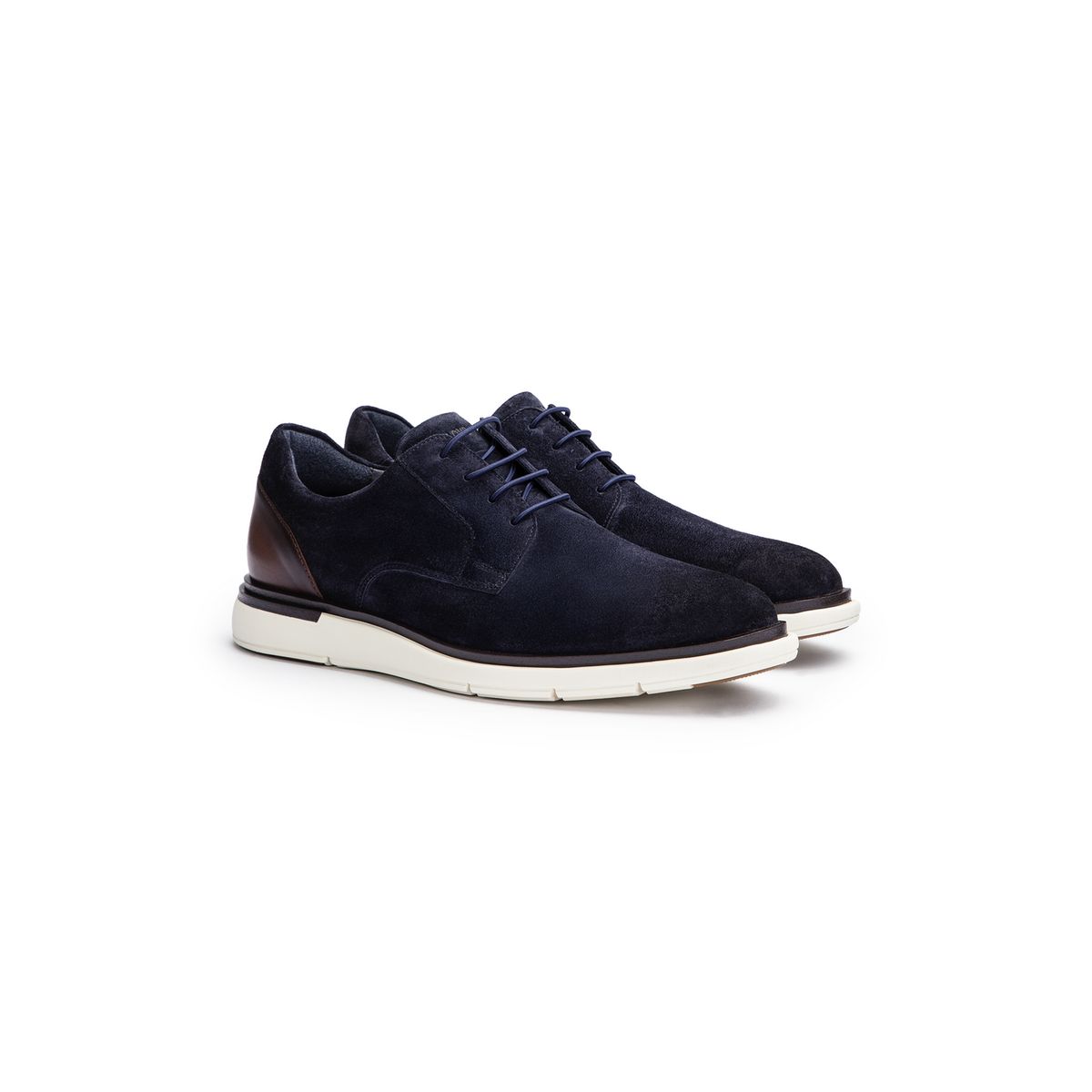 Materialmix Derby-Schuhe aus Rauleder