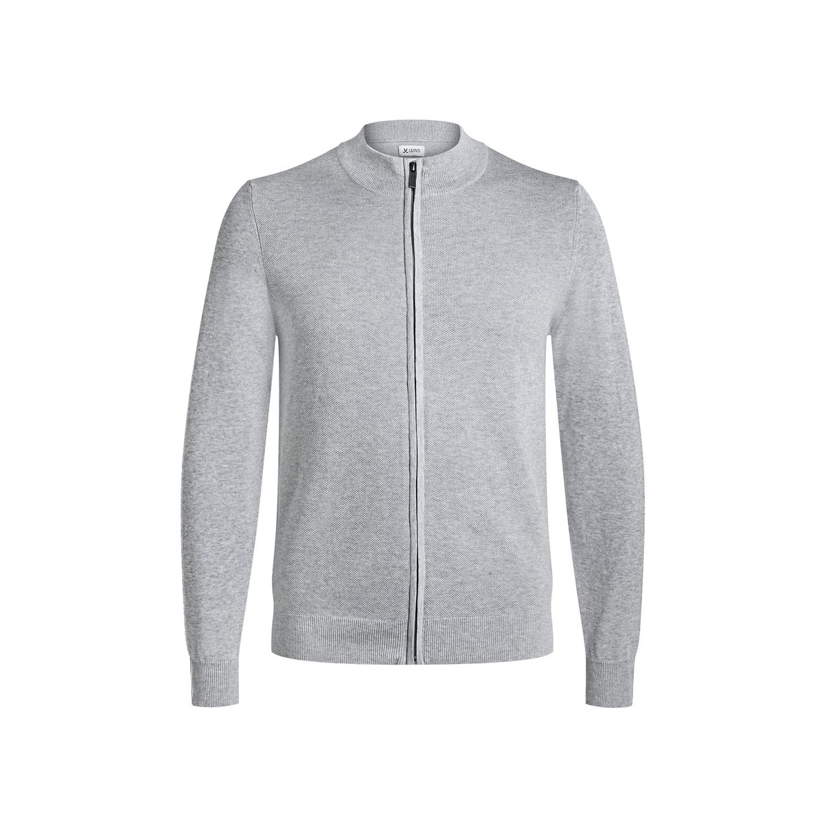 Strukturierter Zip-Strick mit Stehkragen