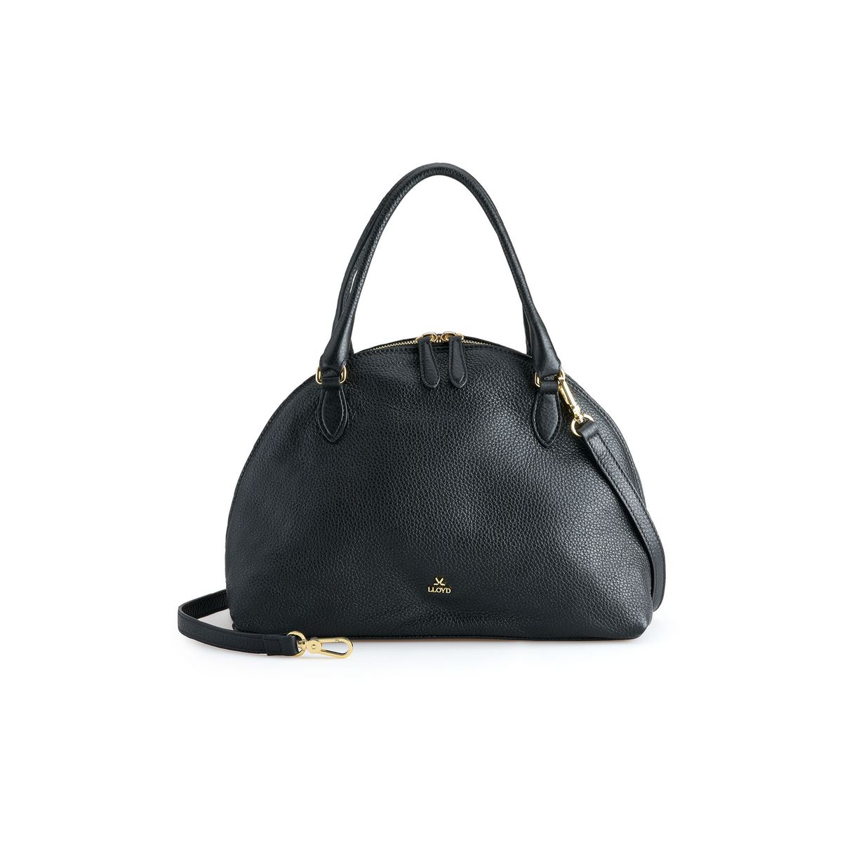 Klassische Henkeltasche aus genarbtem Leder