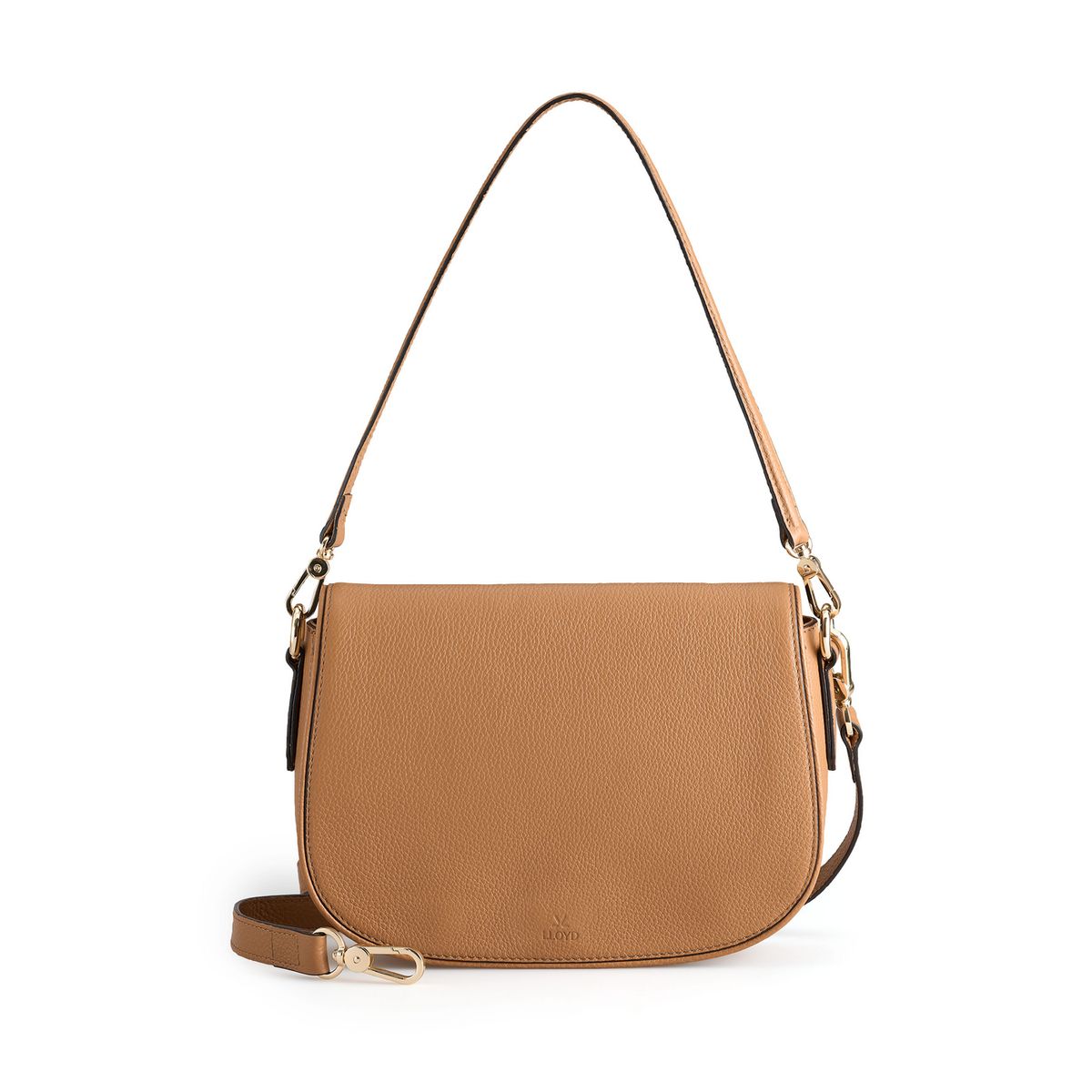Klassische Satteltasche aus genarbtem Leder