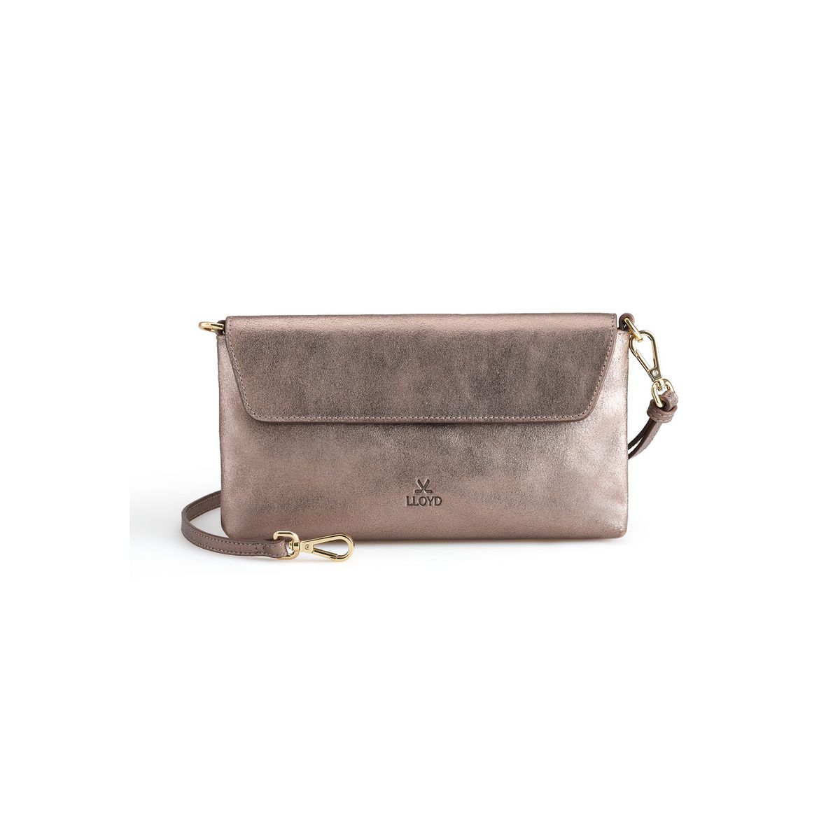 Elegante Metallic-Lederclutch mit Umschlag