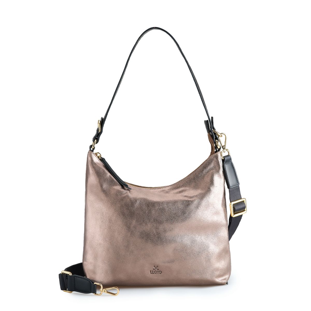 Elegante Hobo-Bag aus Metallic-Leder