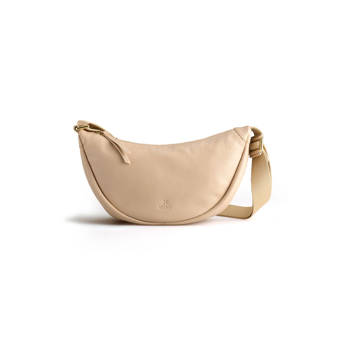 Halbmondförmige Crossbody-Tasche aus Leder