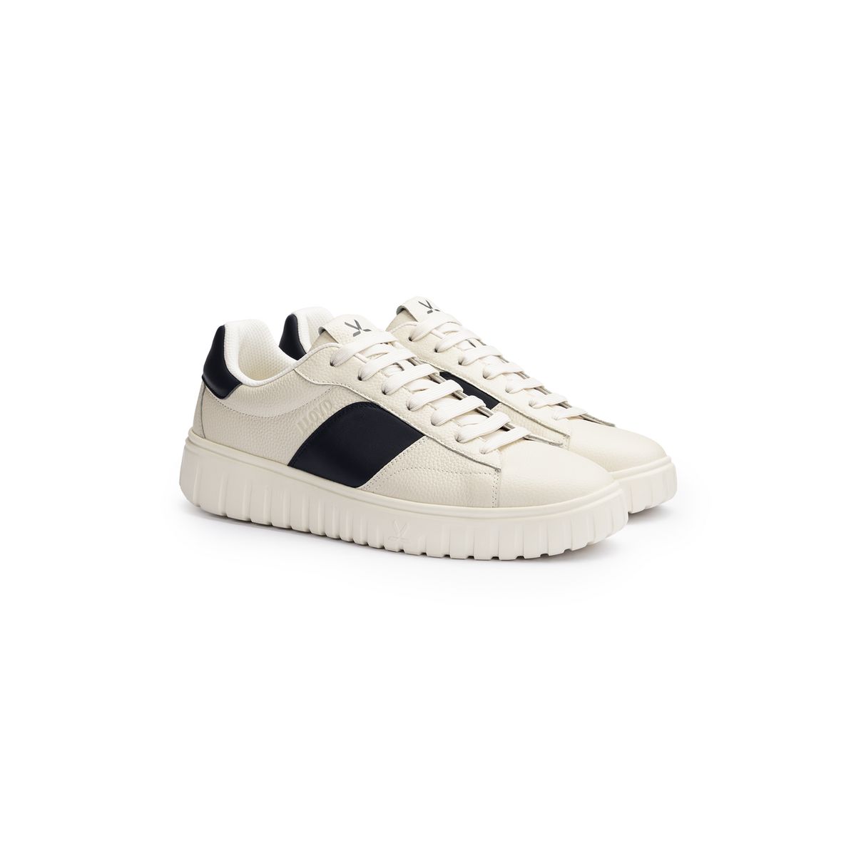 Glattleder-Sneaker mit Kontraststreifen