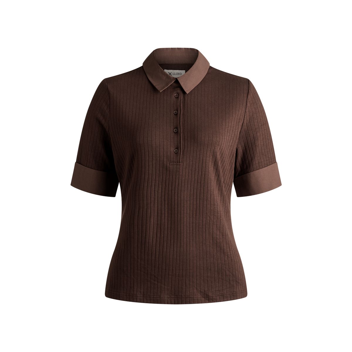 Geripptes Kurzarm-Poloshirt