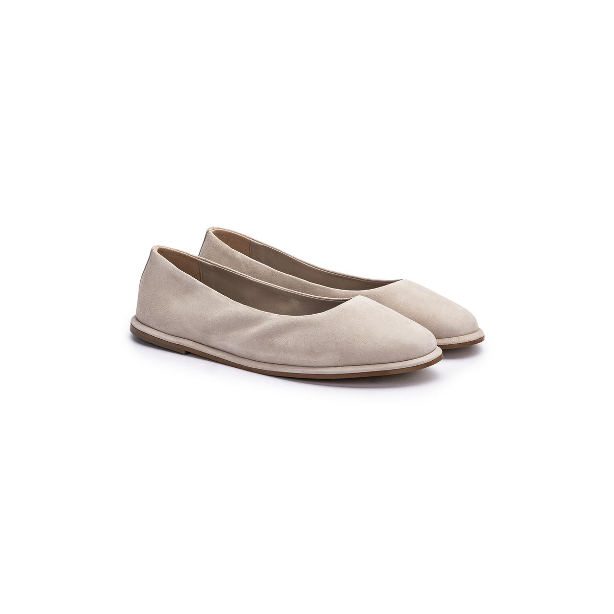 Elegante Rauleder-Ballerinas mit Karree-Spitze