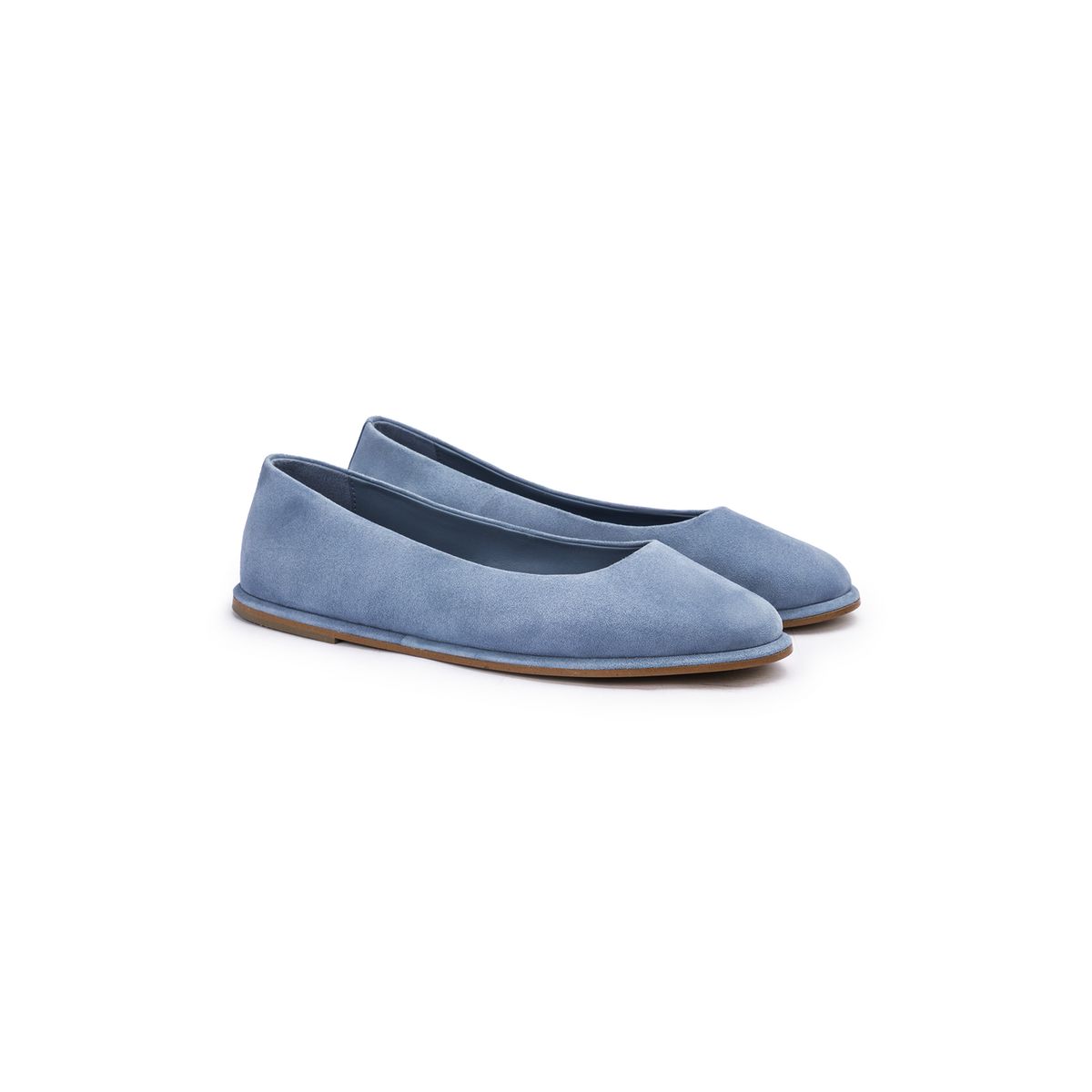 Karree-Ballerinas aus Rauleder