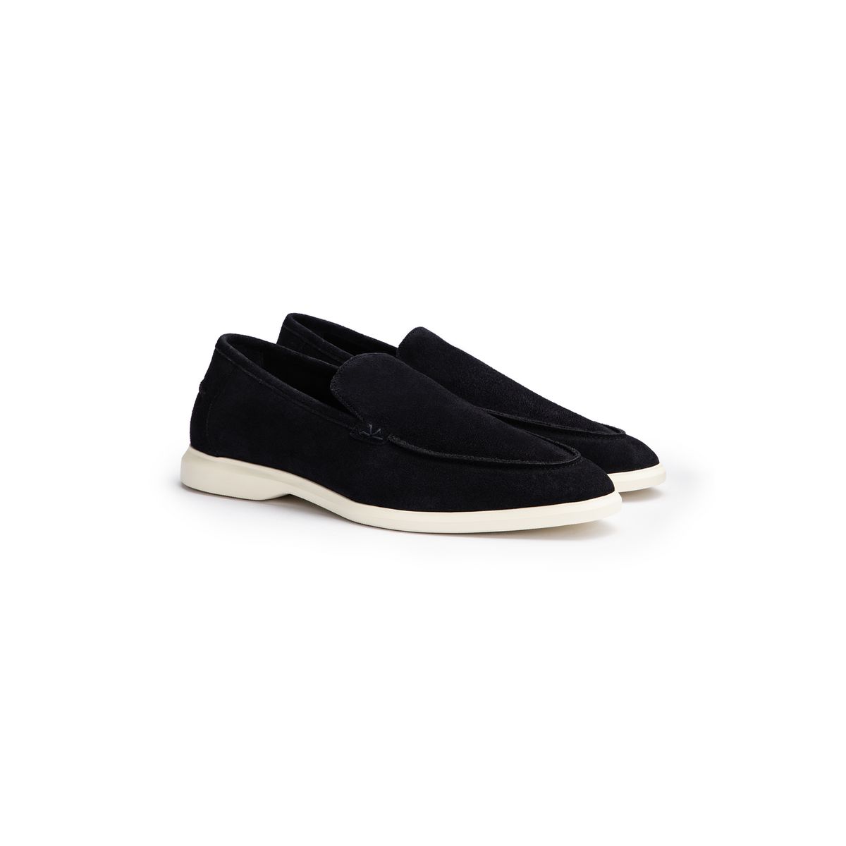 Elegante Wildleder-Slipper mit Kontrastsohle