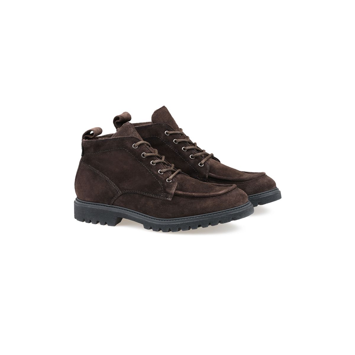 Robuste Rauleder-Stiefeletten mit Moc-Toe