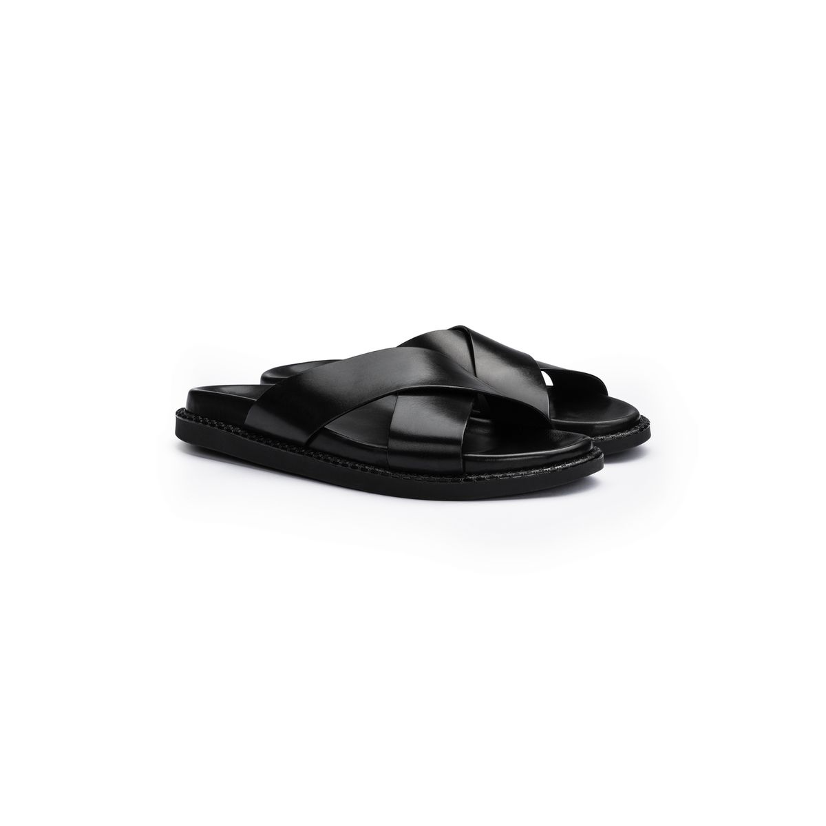 Klassische Cross-Strap-Sandalen aus Leder