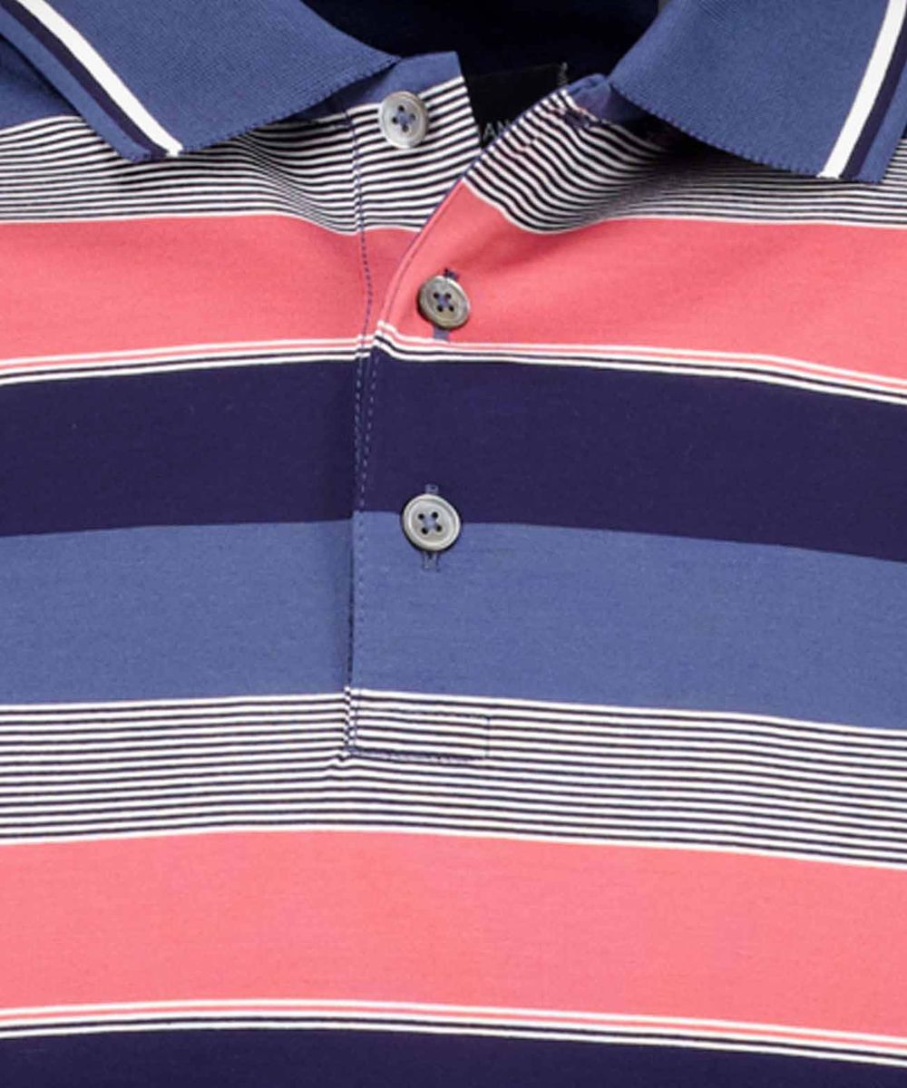 Gestreiftes, mercerisiertes Baumwoll-Poloshirt