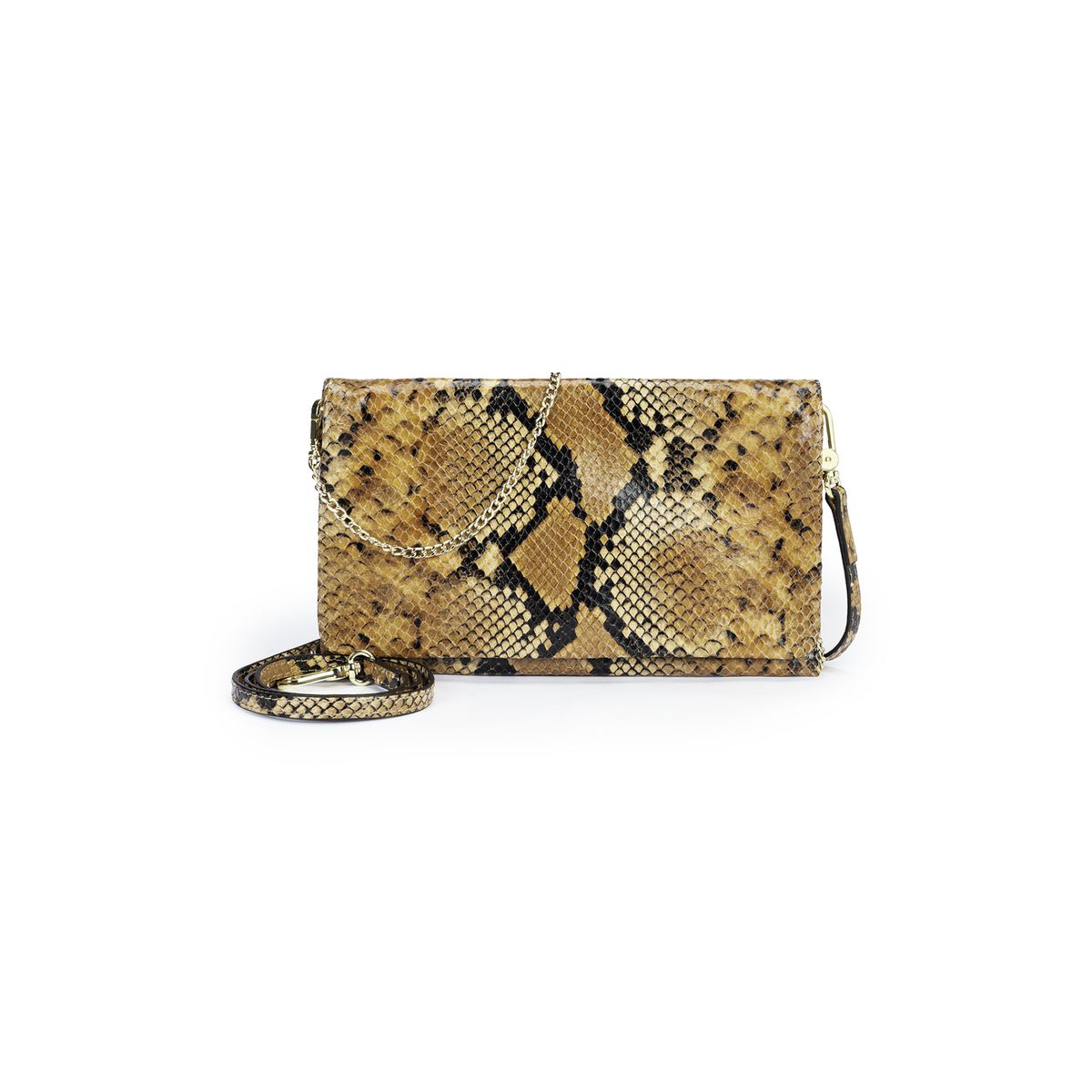 Elegante Leder-Clutch mit Schlangenmuster