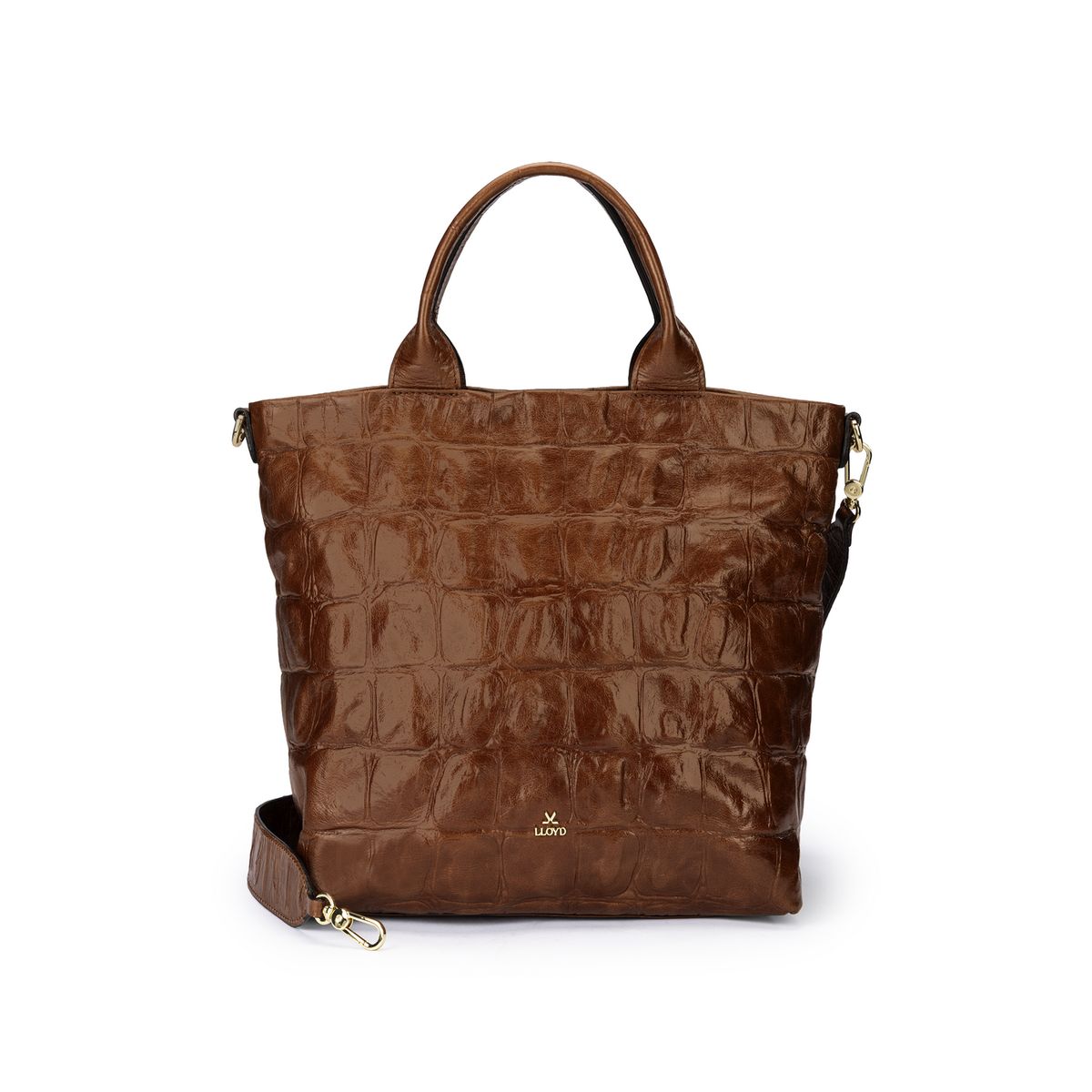Tote aus Leder mit Kroko-Prägung