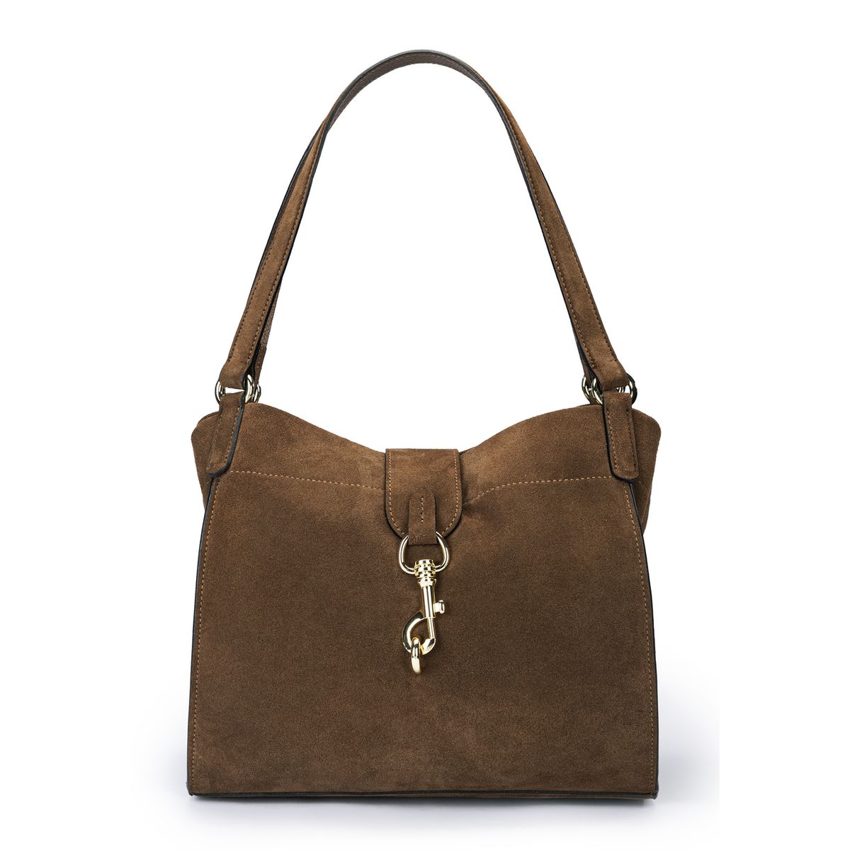Eleganter Rauleder-Shopper mit Verschluss