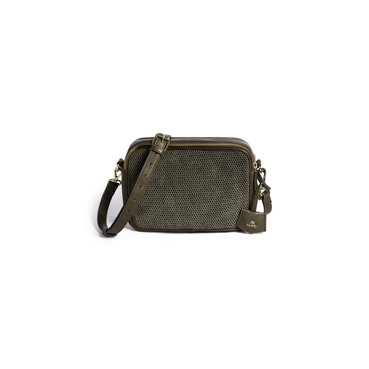 Kompakte Crossbody-Tasche aus Rauleder