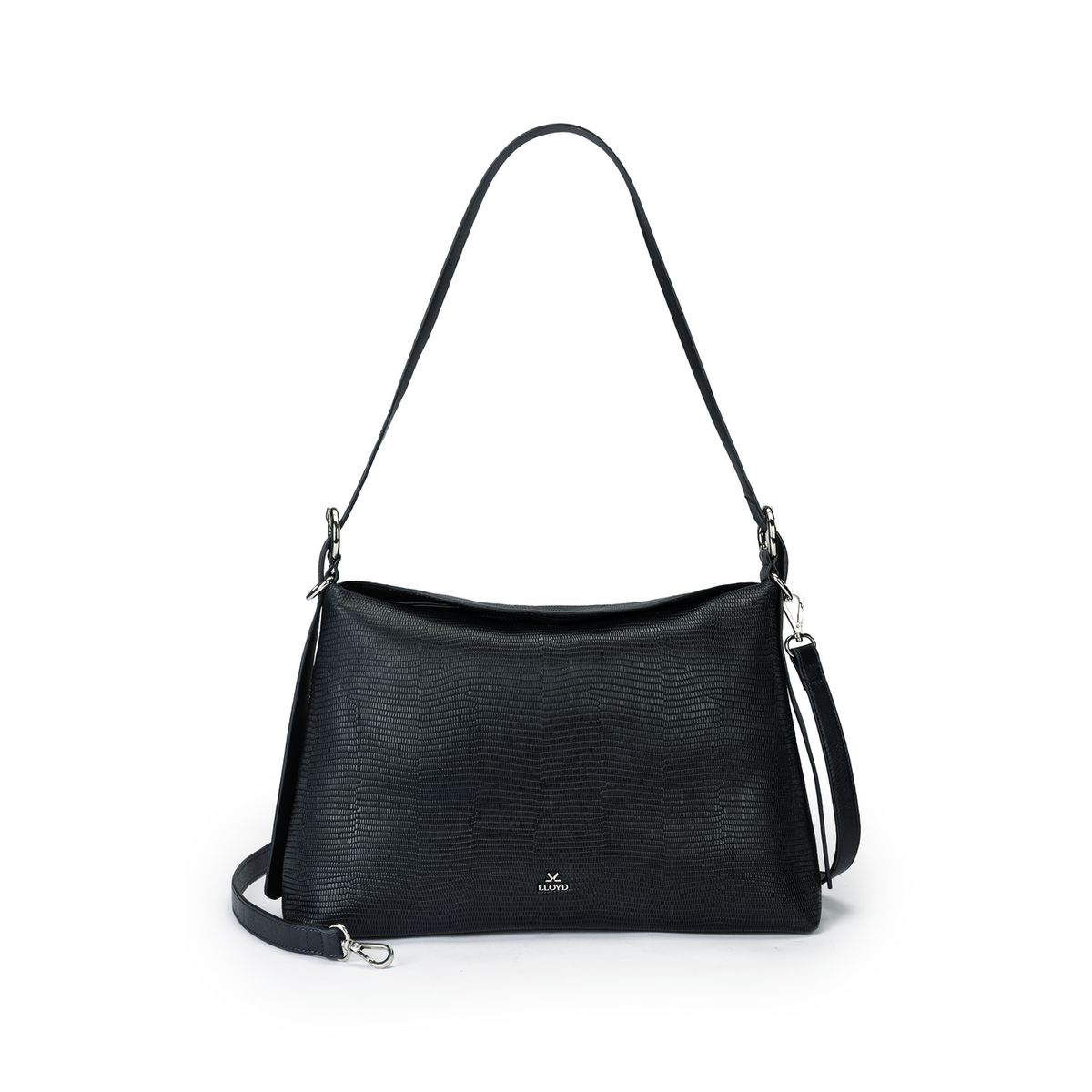 Texturierte Schultertasche aus genarbtem Leder