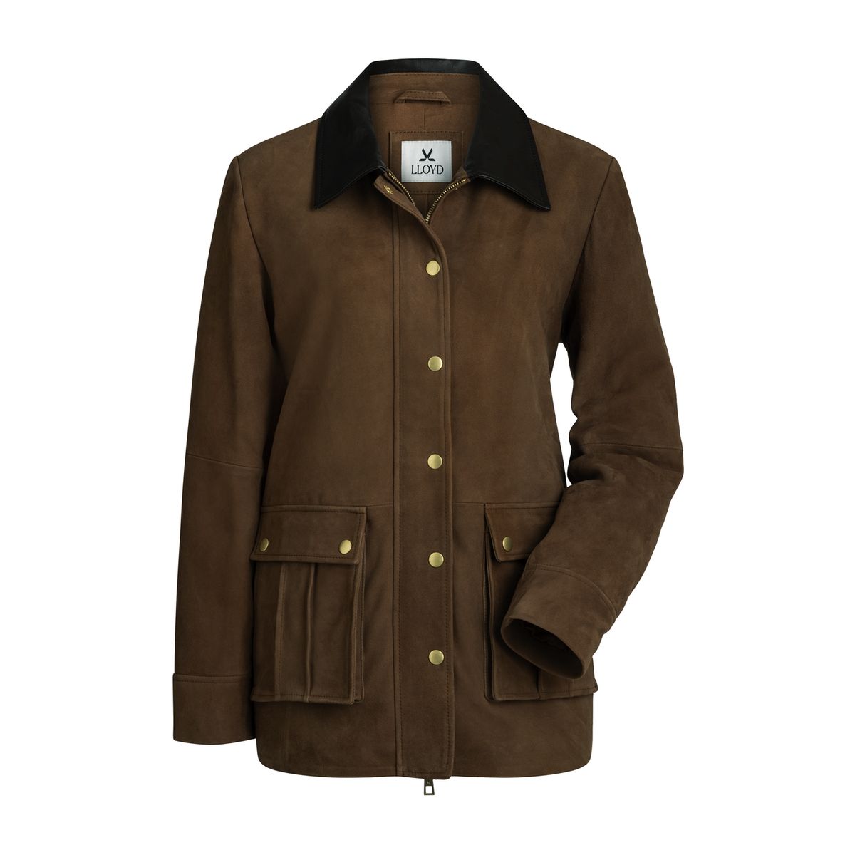 Elegante Veloursleder-Feldjacke