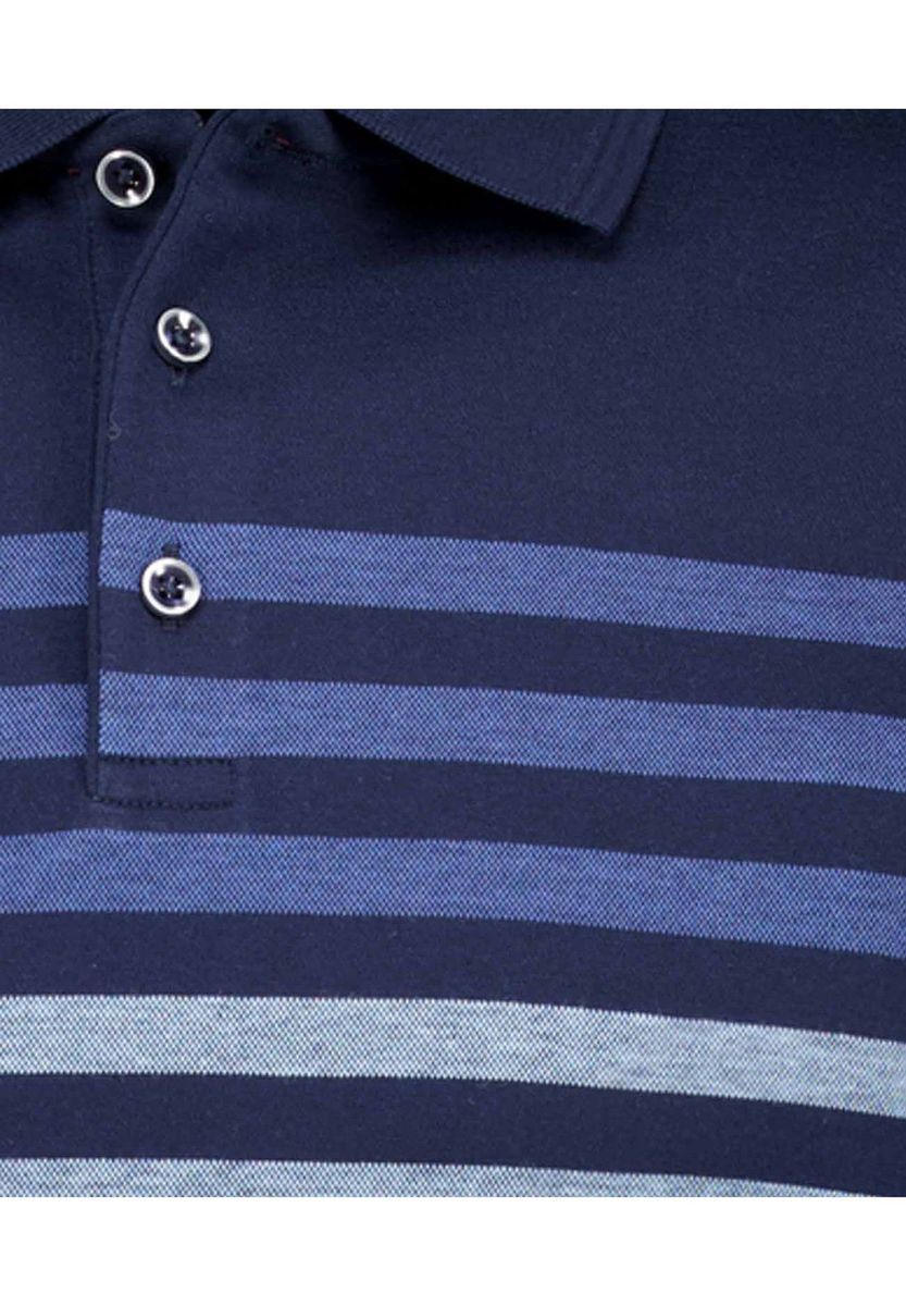 Gestreiftes Baumwoll-Jersey-Poloshirt