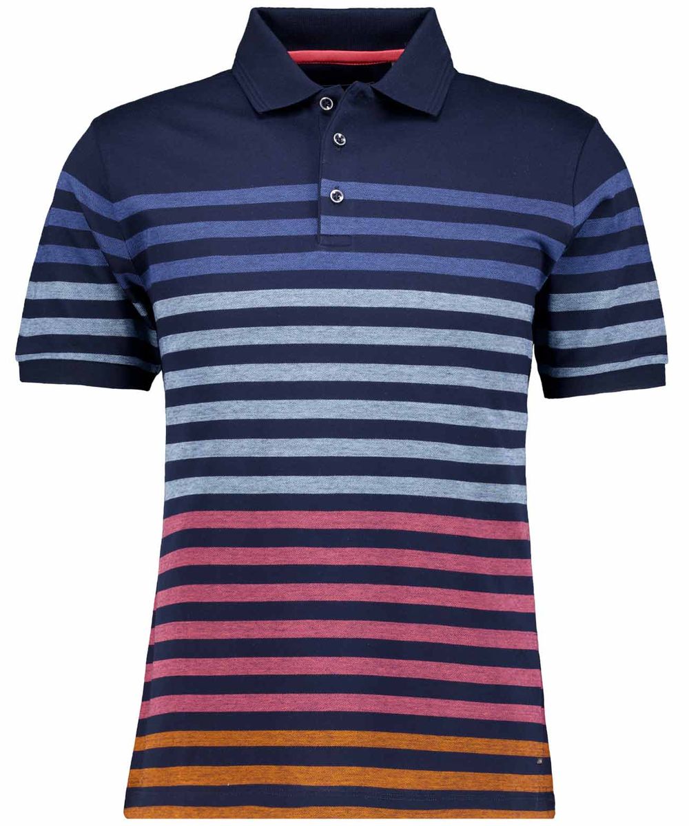 Gestreiftes Baumwoll-Jersey-Poloshirt