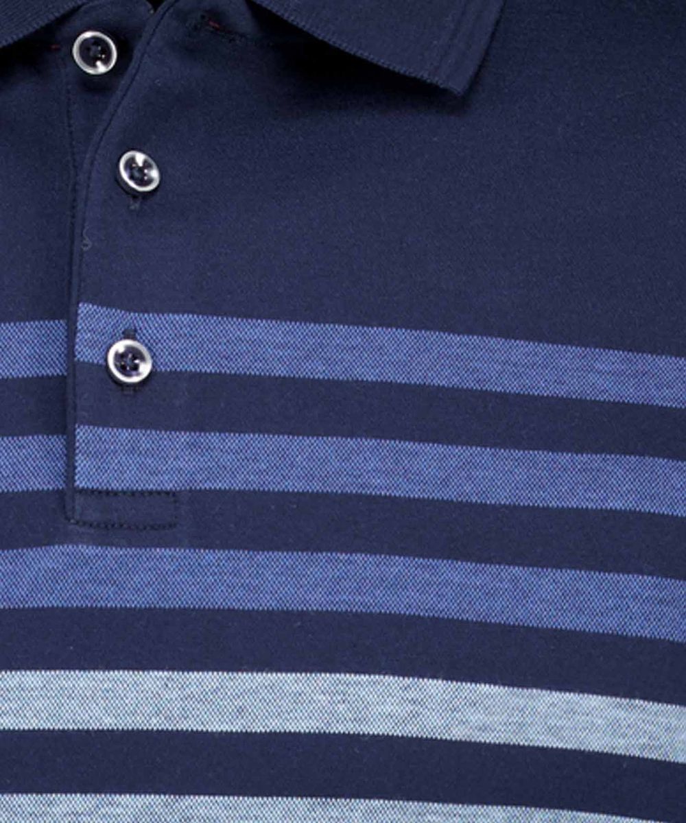Gestreiftes Baumwoll-Jersey-Poloshirt