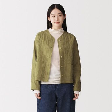 Gesteppte Kapok-Mischgewebe Doppel-Gaze Jacke