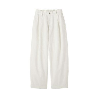 Plissierte Cocoon-Hose aus Baumwoll-Canvas