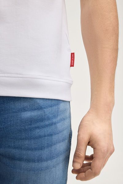 DOGO Jeans Cedricoa Weißes Poloshirt Klassische Passform Kurzarm