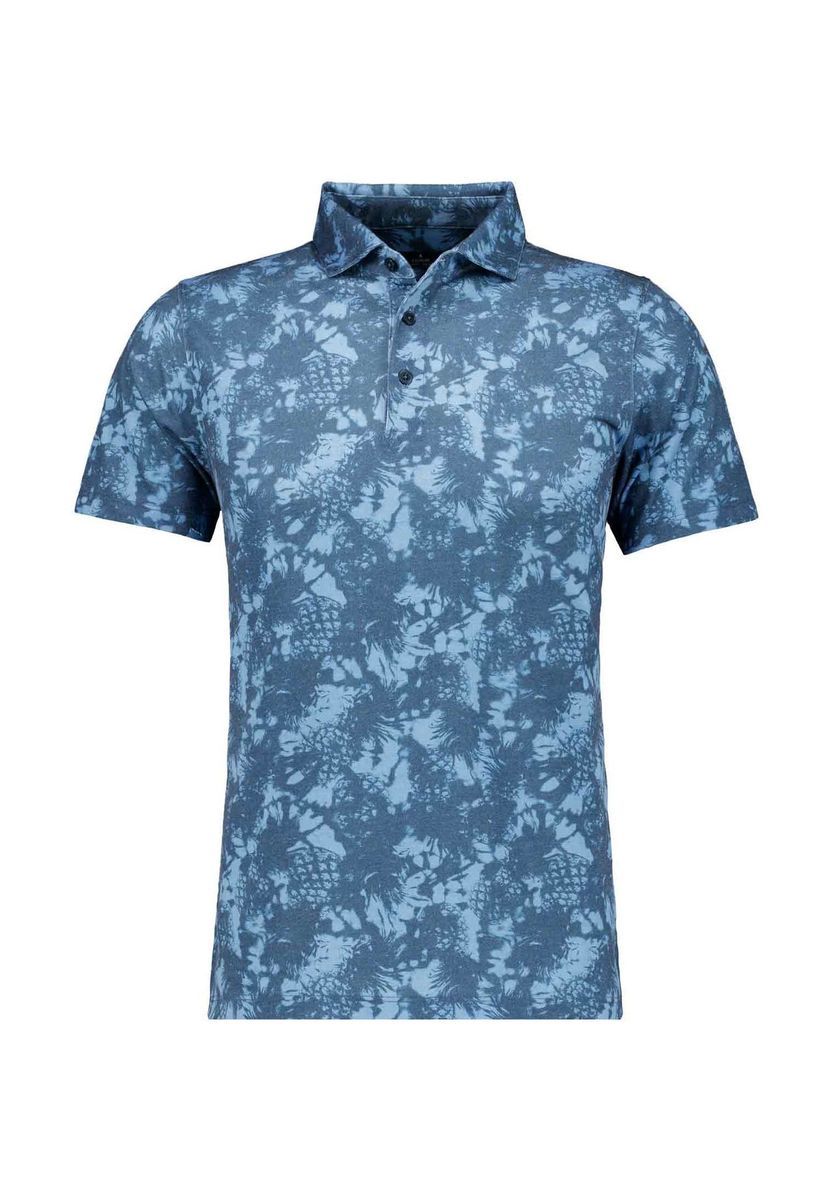 Bedrucktes, weiches Strick-Polohemd, kurze Ärmel