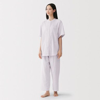Kurzärmeliger Pyjama aus feiner Gaze