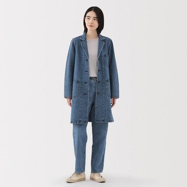 Denim-Mantel aus Kapokmischgewebe