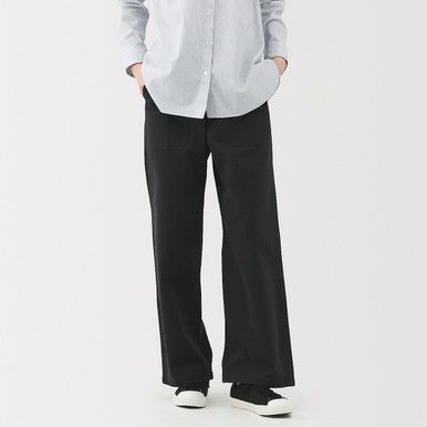 Gerade Baumwollhose mit Fischgrätmuster