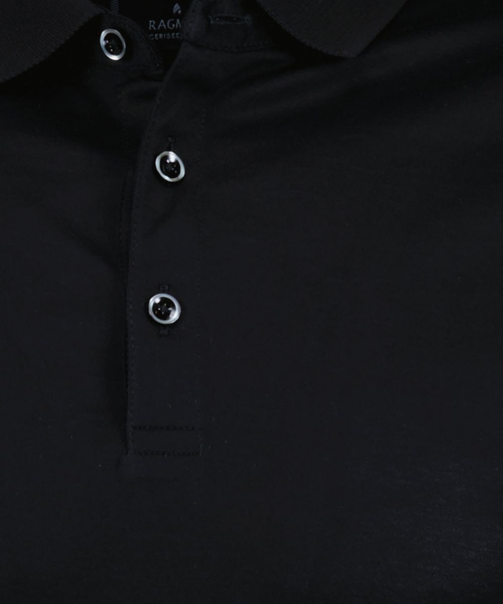 Klassisches schwarzes Baumwoll-Poloshirt