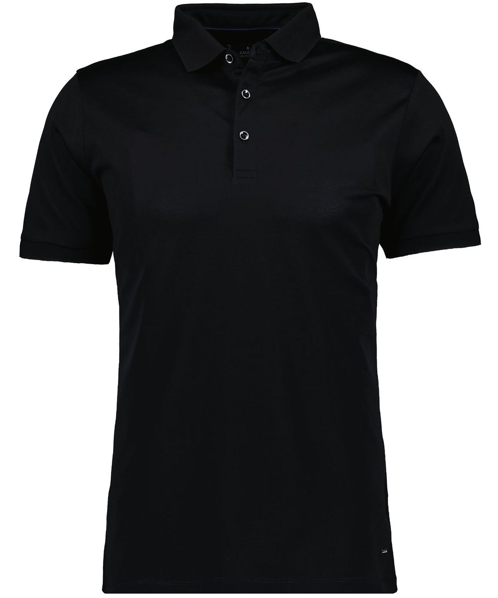 Klassisches schwarzes Baumwoll-Poloshirt