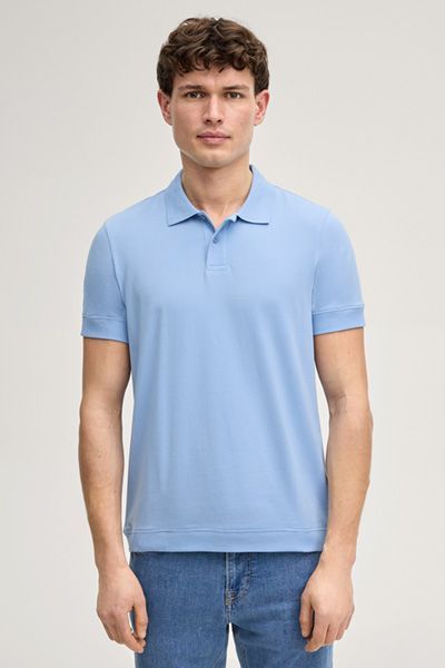 JOOP! Jeans Cedricoa hellblaues Poloshirt Baumwollmischung