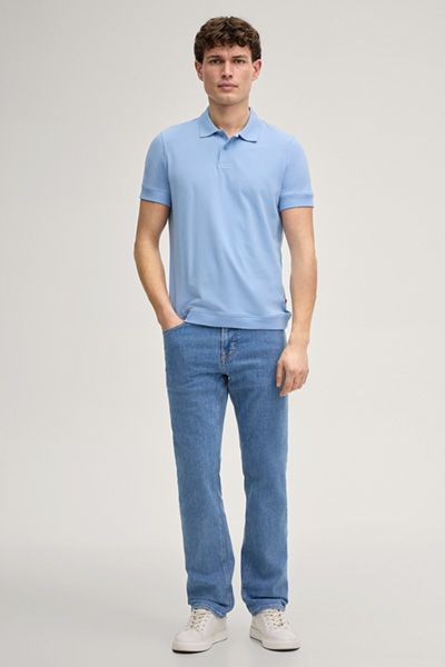 JOOP! Jeans Cedricoa hellblaues Poloshirt Baumwollmischung